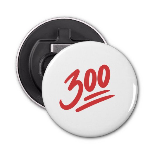 300 Emoji | Perfecte gamescore voor Bowling Button Flesopener (Voorkant)
