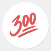 300 Emoji | Perfecte gamescore voor Bowling Ronde Sticker (Voorkant)
