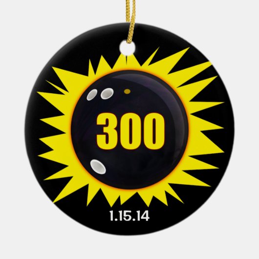 300 Perfect Game Yellow Keramisch Ornament (Voorkant)