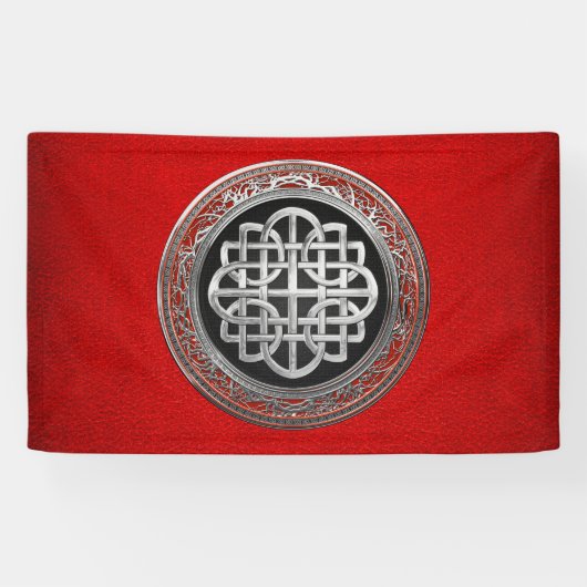 [300] Sacred Celtic Silver Knot Cross Spandoek (Horizontaal)