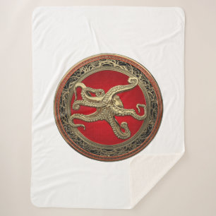 [300] Sacred Gold Octopus in Defensief Posture Sherpa Deken