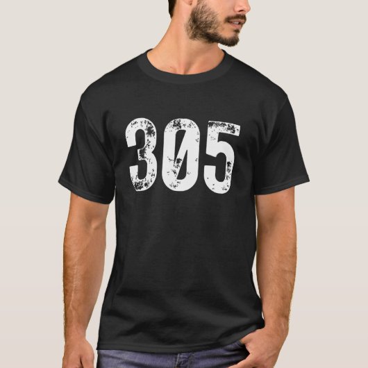 305 Area Code Miami FL Mobile Telephone Area Code T-shirt (Voorkant)