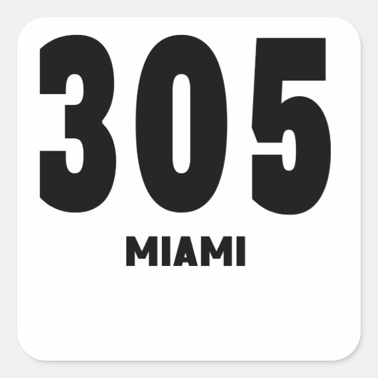 305 Miami Vierkante Sticker (Voorkant)