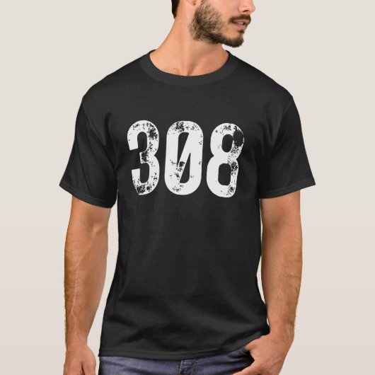 308 Area Code Grand Island NE Mobile Telephone Are T-shirt (Voorkant)