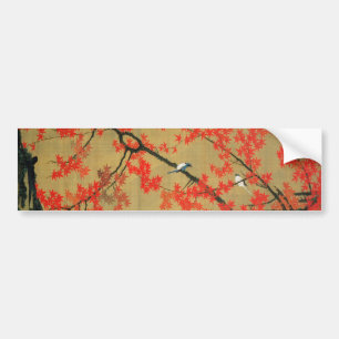 30. 紅 小 図, 若 冲 Maple & Small Birds, Jakuchüu Bumpersticker