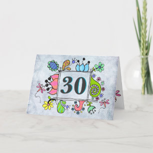 30 30ste verjaardag Jubileum op maat gedrukt Kaart