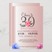 30 Anniversaire mariage Invitation Floral (Devant / Derrière)