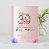 30 Anniversaire mariage Invitation Floral (Debout devant)