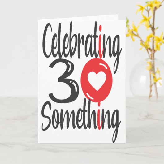 30 ans de fête Carte de voeux pliée (Fleur jaune)