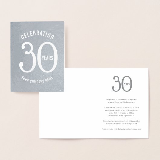 30 ans d'entreprise anniversaire invitations fêtes (Affichage)