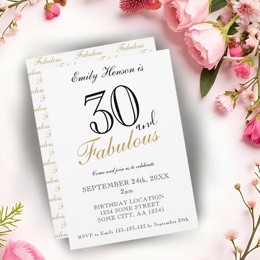 30 ans et Fabuleux Élégant Faire-part de naissance