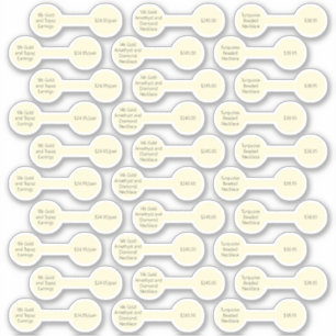 30 Antiek witte barbel Label Stickers