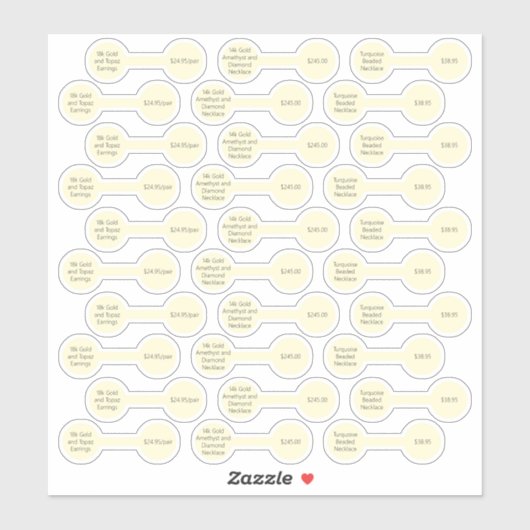 30 Antiek witte barbel Label Stickers (Vel)