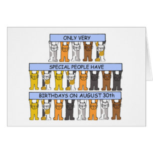 30 augustus Cartoon Katten Holding banners