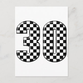 30 auto-racenummer briefkaart