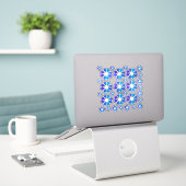 30 Autocollants à fleurs bleues (Ordinateur portable sur le bureau)