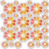 30 Autocollants à fleurs orange (Devant)