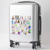 30 autocollants catgirls (Sur valise)