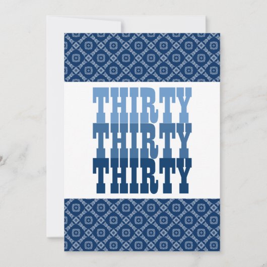 30 Birthday Modern Navy V19 Kaart (Voorkant)