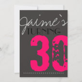 30 Birthday Party Invitation Neon en grijs Kaart (Voorkant)