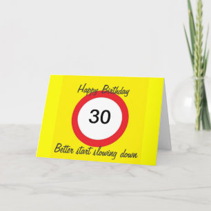 30 Carte de vitesse de signalisation routière