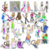 30 catgirls sticker blad (Voorkant)