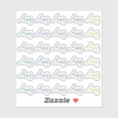 30 Custom Modern Short Name Word Initials Neutral Sticker (Vel)