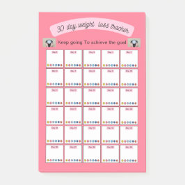 30 dagen gewichtsverlies en gewoonte tracker plann post-it® notes