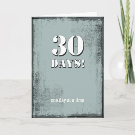30 dagen Sober Clean Birthday Card Kaart (Voorkant)
