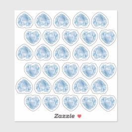 30 Diamond Heart Waterverf Monogram bruiloft toevo Sticker