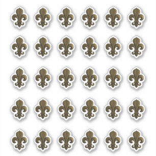 30 Donkerbruine goudplein van de Lis Frans Sticker