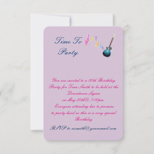 30 e invitation de fête d'anniversaire (Devant)