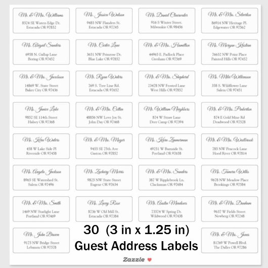 30 Élégants Étiquettes de adresse invités de maria