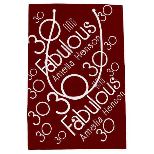 30 en 30e verjaardag van Fabulous Modern Medium Cadeauzakje (Voorkant)