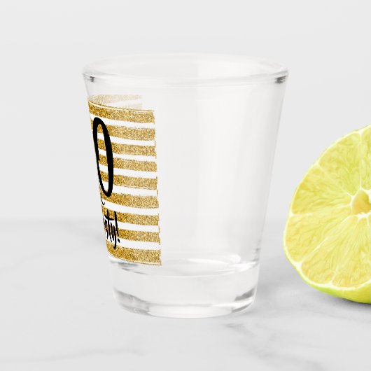 30 en Dersty Gold Faux Glitter Custom Shot Glas (Rechts)