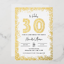 30 en Fabulous 30th Birthday Party Real Gold Folie Uitnodiging