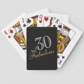 30 en Fabulous Black Elegant Script verjaardagen Pokerkaarten (Achterkant)