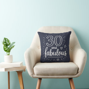 30 en Fabulous Doodle Gelukkig 30e Verjaardag Kussen