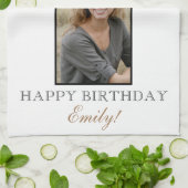 30 en Fabulous Elegant 30th Birthday Foto Theedoek (Gevouwen)