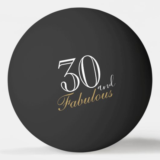 30 en Fabulous Elegant Script 30th Birthday Pingpongballen (Voorkant)
