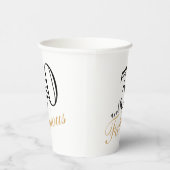 30 en Fabulous Elegant White Script Birthday Pape Papieren Bekers (Rechts)