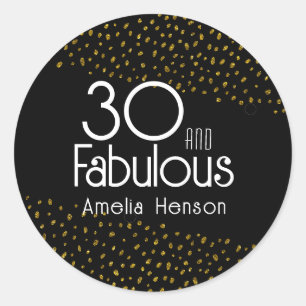 30 en Fabulous Gold Glitter 30th Birthday Ronde Sticker