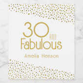 30 en Fabulous Gold Glitter 30th Birthday Wijn Etiket (Enkel label)