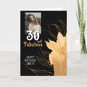 30 en Fabulous Gouden Blad 30e Verjaardag Foto Kaart