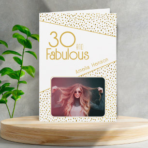 30 en Fabulous Gouden Glitter Foto 30e Verjaardag  Kaart