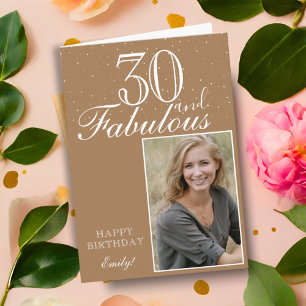 30 en Fabulous Verjaardagsfoto met Elegante Stijl  Kaart
