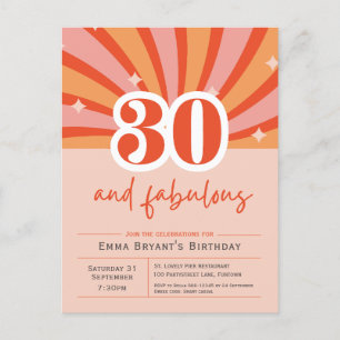 30 en fantastische Retro 30e verjaardag uitnodigin Briefkaart