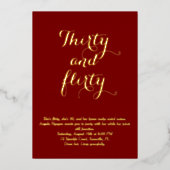 30 en Flirty 30ste verjaardag uitnodiging (Voorkant)