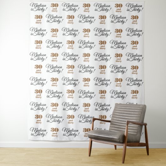 30 en Flirty Party Achtergrond Stap en Herhaal Wandkleed (In situ)