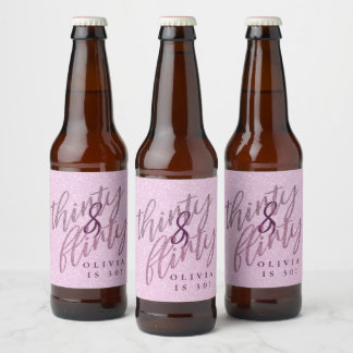30 en Flirty | Typografie 30e verjaardag Bier Etiket